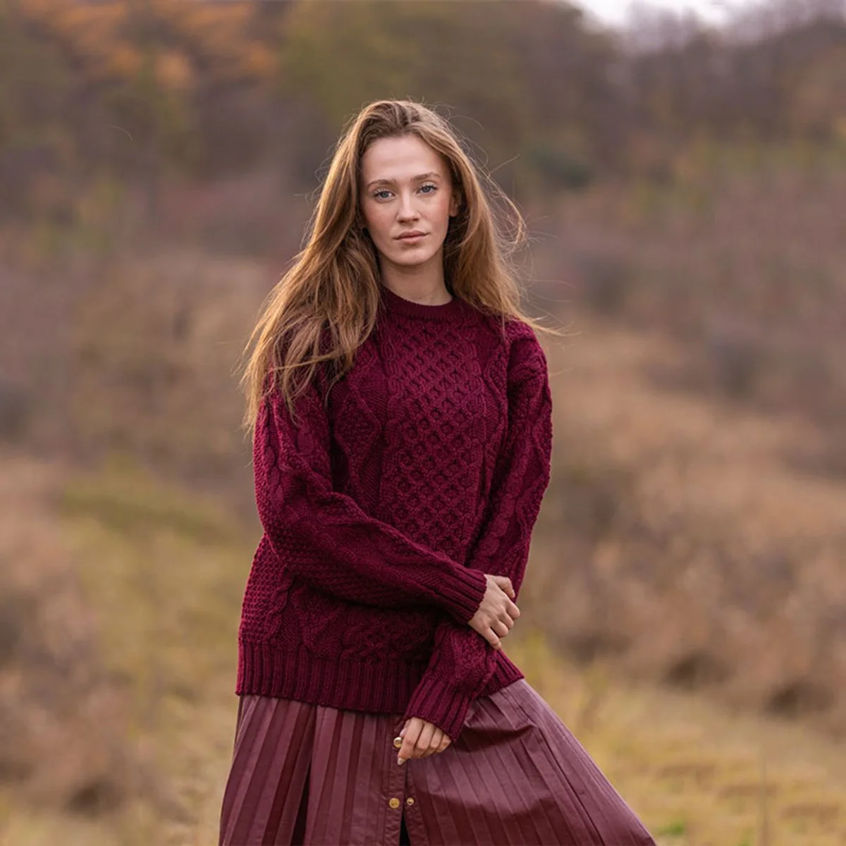 Aran Fisherman Cable Knit Sweater – Classic Wool Crewneck Knit - Image 5 | CeltHaus