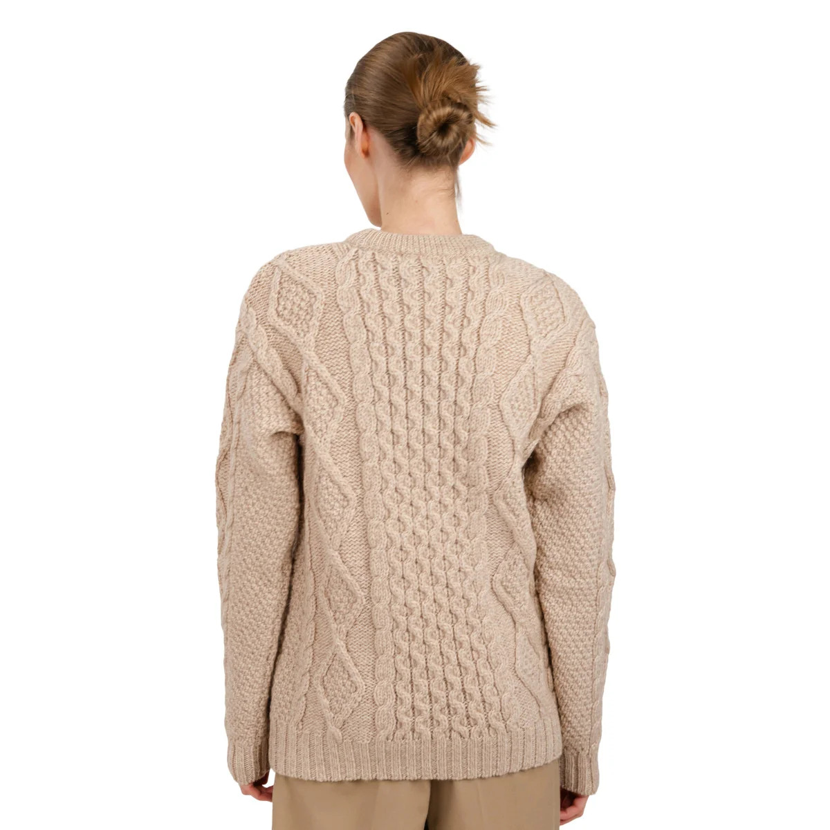Aran Fisherman Cable Knit Sweater – Classic Wool Crewneck Knit - Image 15 | CeltHaus