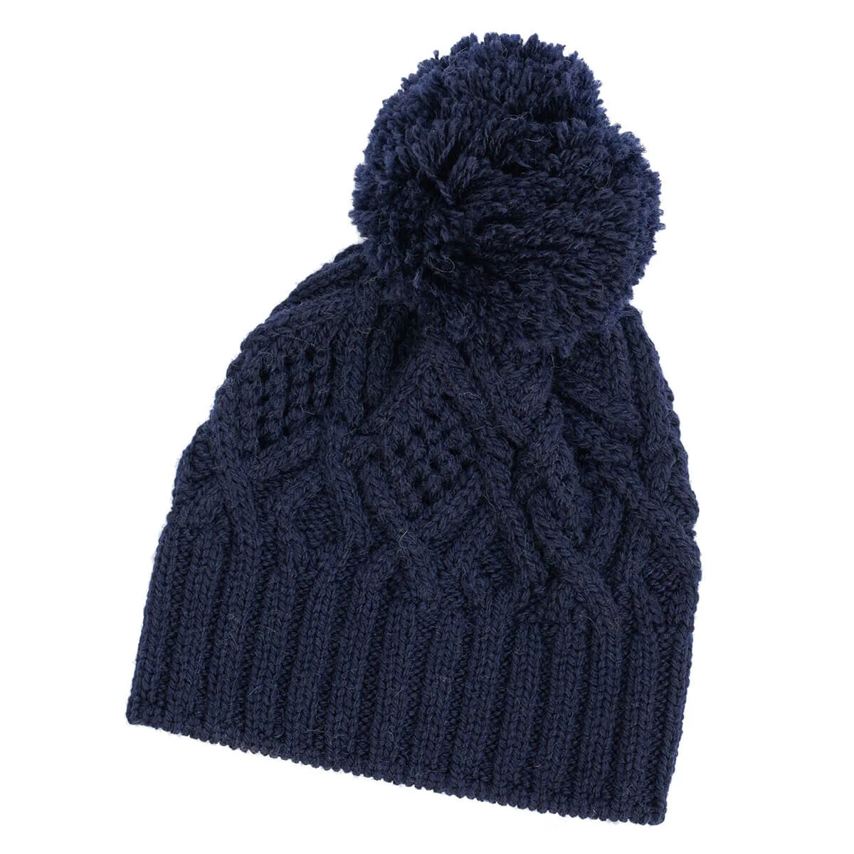 Aran Wool Bobble Hat – Irish Merino Wool Cable Knit Beanie - Image 5 | CeltHaus
