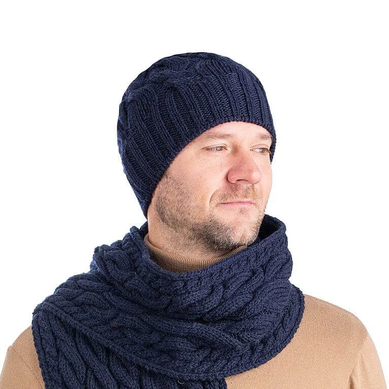 Cable Knit Wool Hat – 100% Warm Wool Beanie for Winter, Irish Knit - Image 9 | CeltHaus