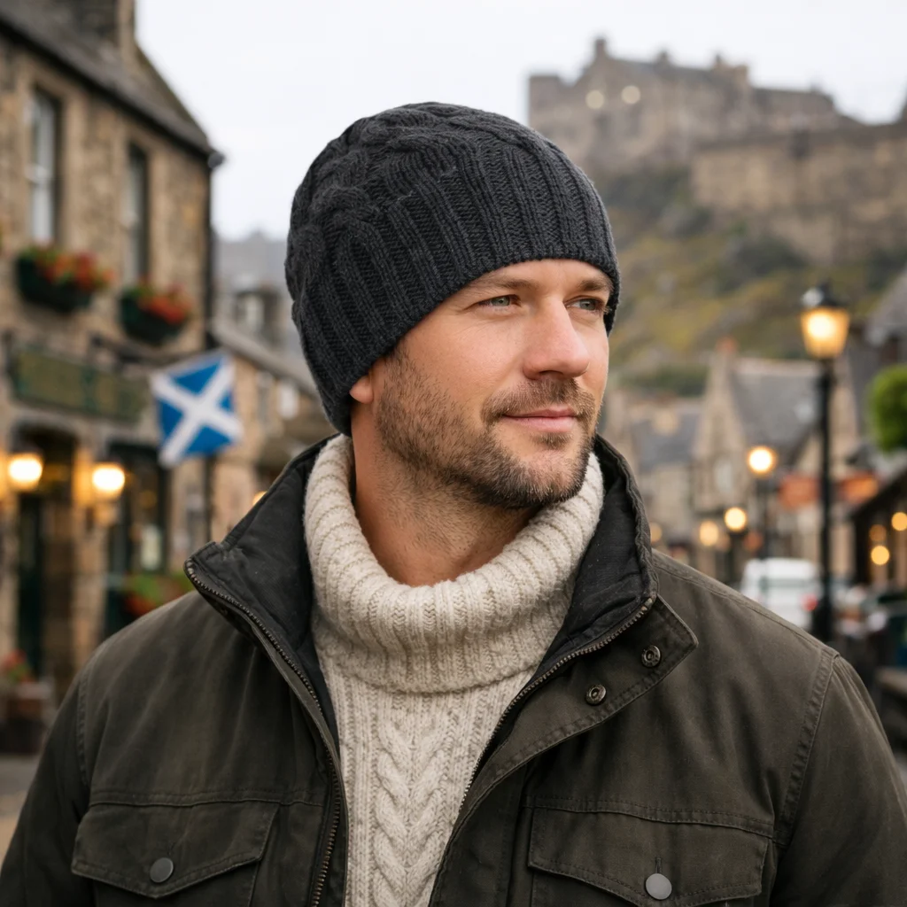 Cable Knit Wool Hat – 100% Warm Wool Beanie for Winter, Irish Knit | CeltHaus