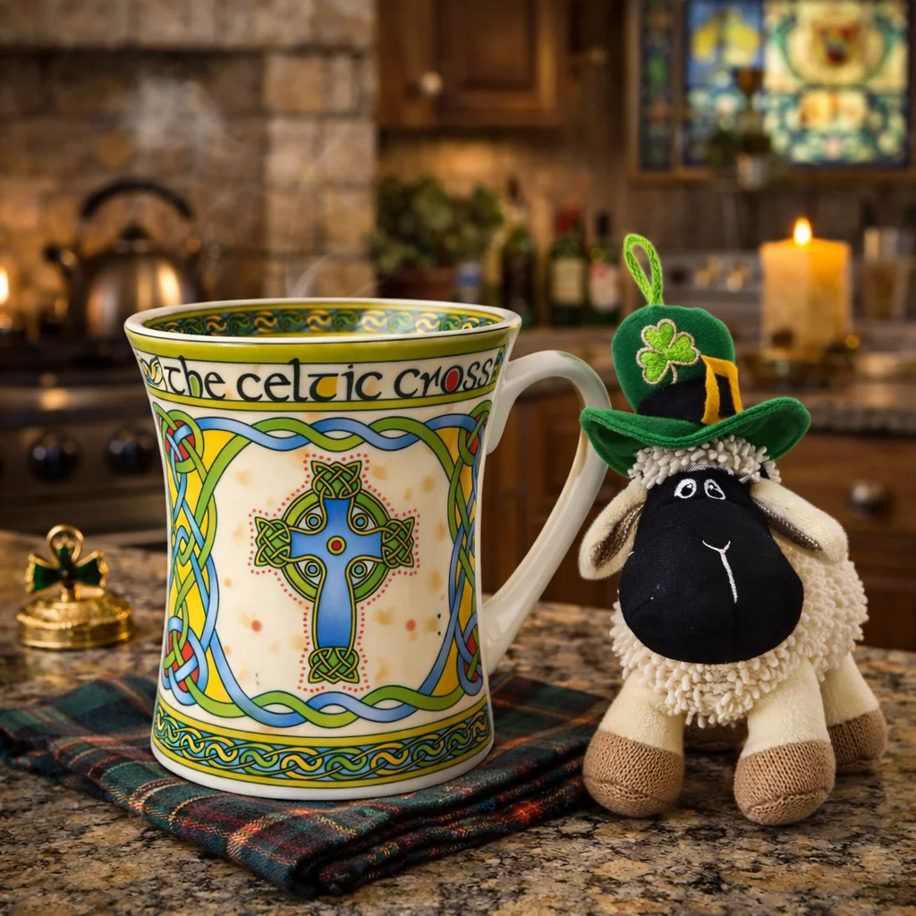 Celtic Cross Ceramic Mug – Irish Heritage Drinkware - Ceramics | CeltHaus