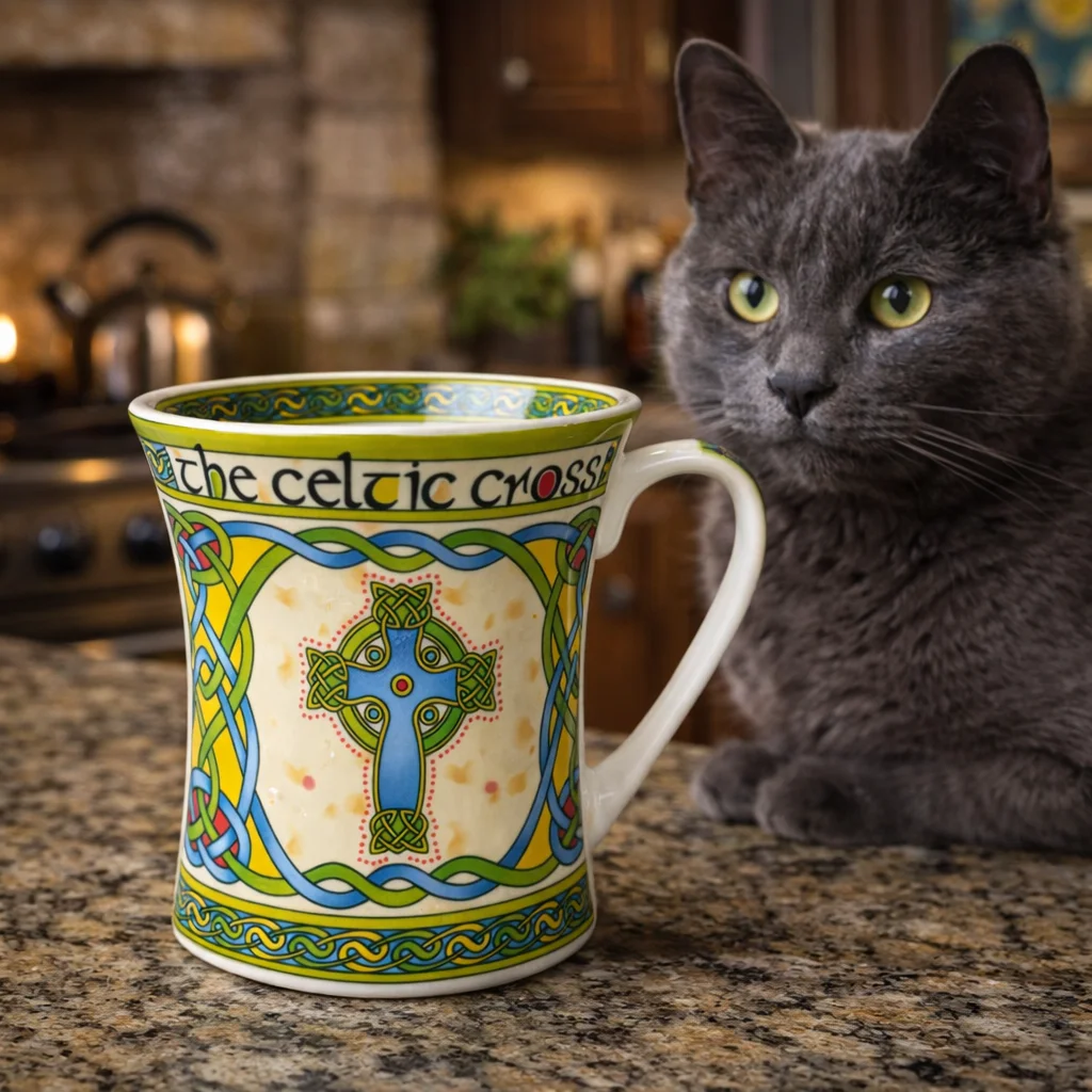 Celtic Cross Ceramic Mug – Irish Heritage Drinkware - Image 2 | CeltHaus