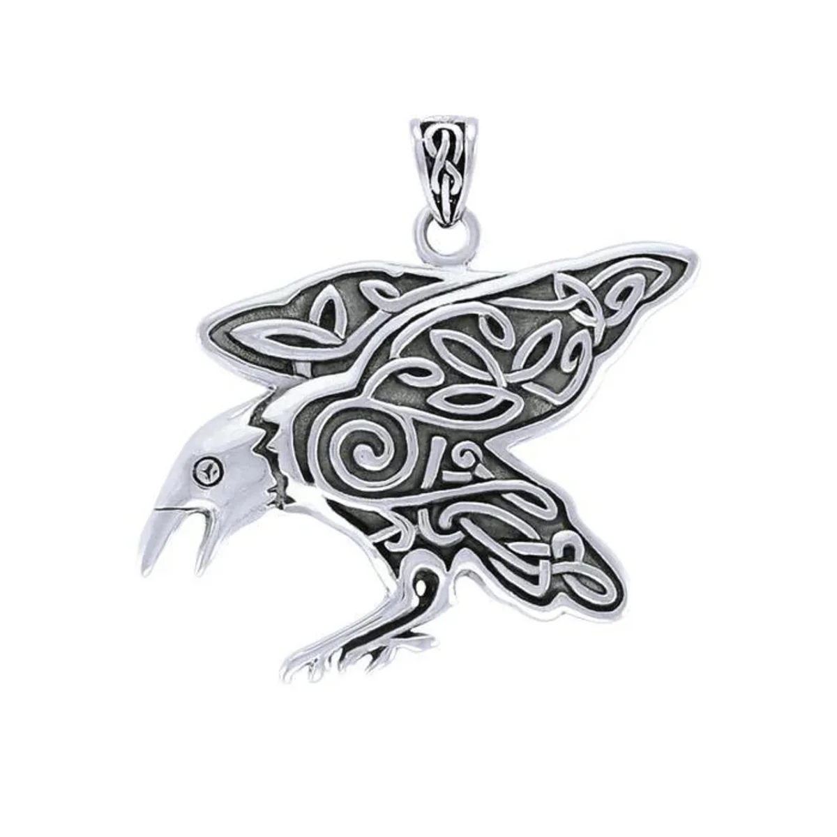 Celtic Mythical Raven Pendant in Sterling Silver – Heritage Jewelry - Image 3 | CeltHaus