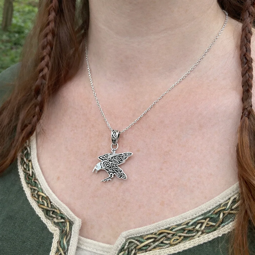 Celtic Mythical Raven Pendant in Sterling Silver – Heritage Jewelry - Image 2 | CeltHaus