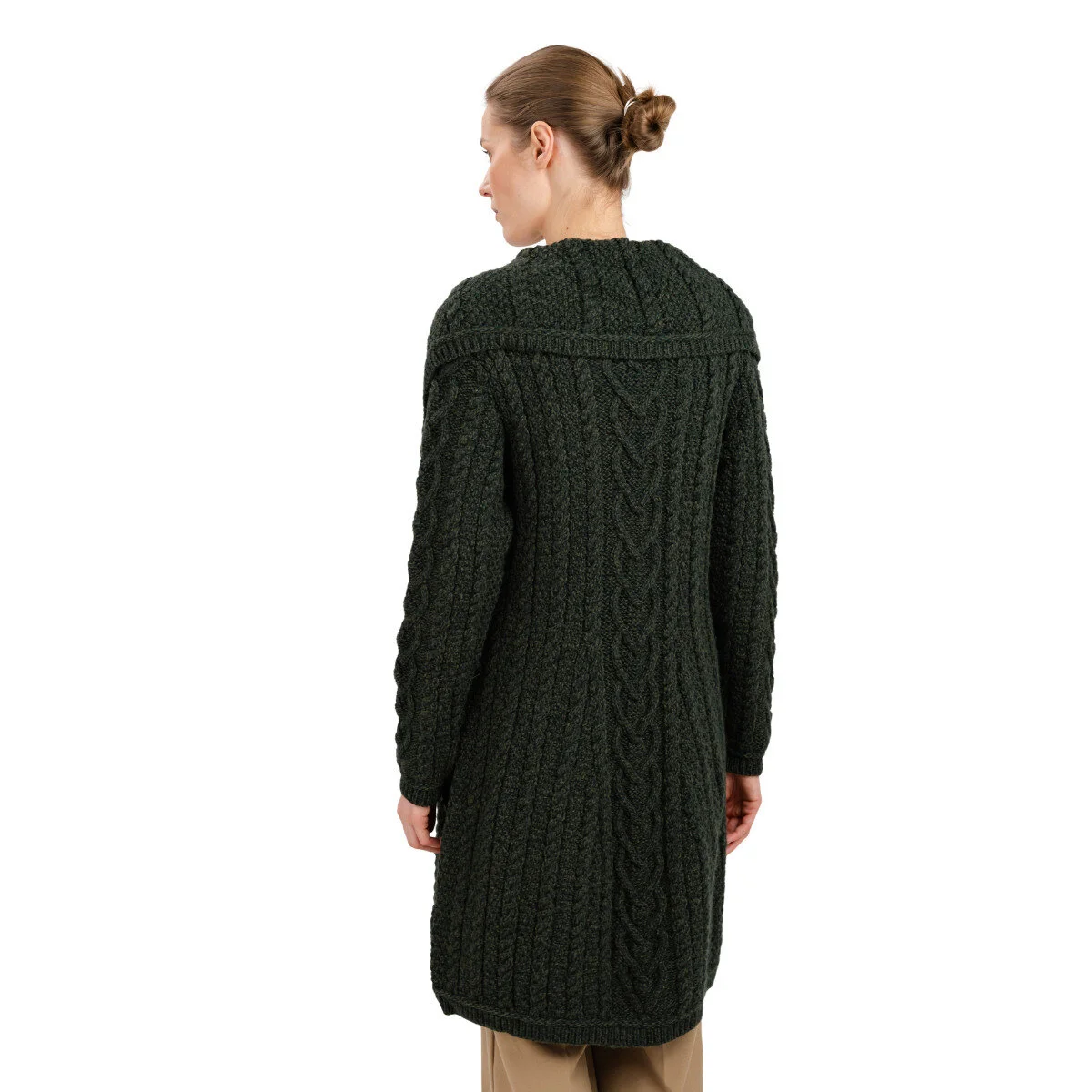 Classic Irish Merino Wool Cable Knit Coat – Made in Ireland - Image 10 | CeltHaus