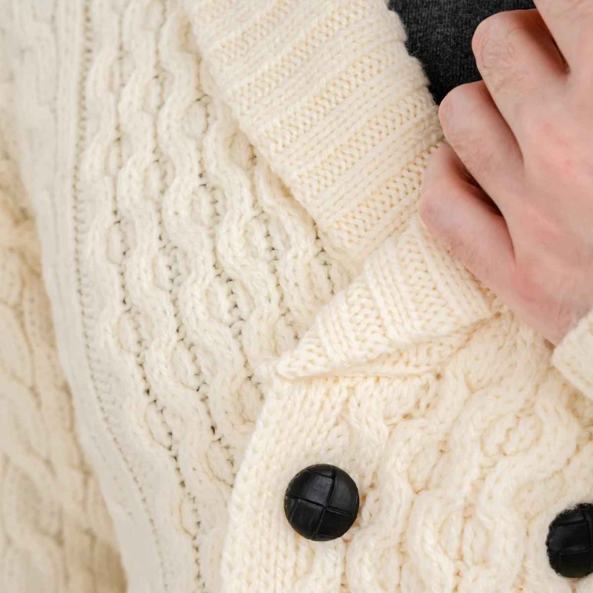 Double Breasted Shawl Cardigan – 100% Merino Wool Knit Sweater for Fall & Winter - Image 9 | CeltHaus
