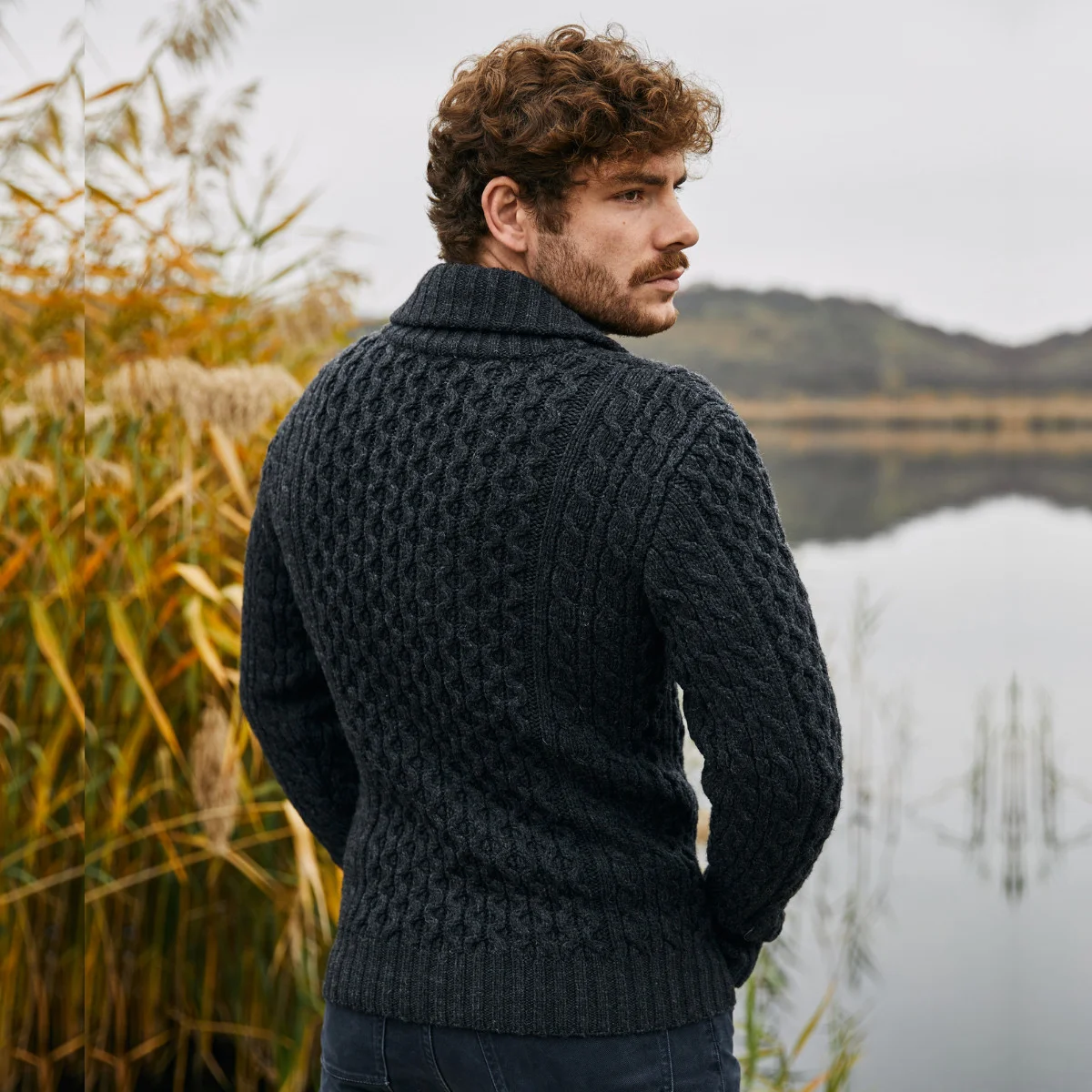 Double Breasted Shawl Cardigan – 100% Merino Wool Knit Sweater for Fall & Winter - Image 11 | CeltHaus