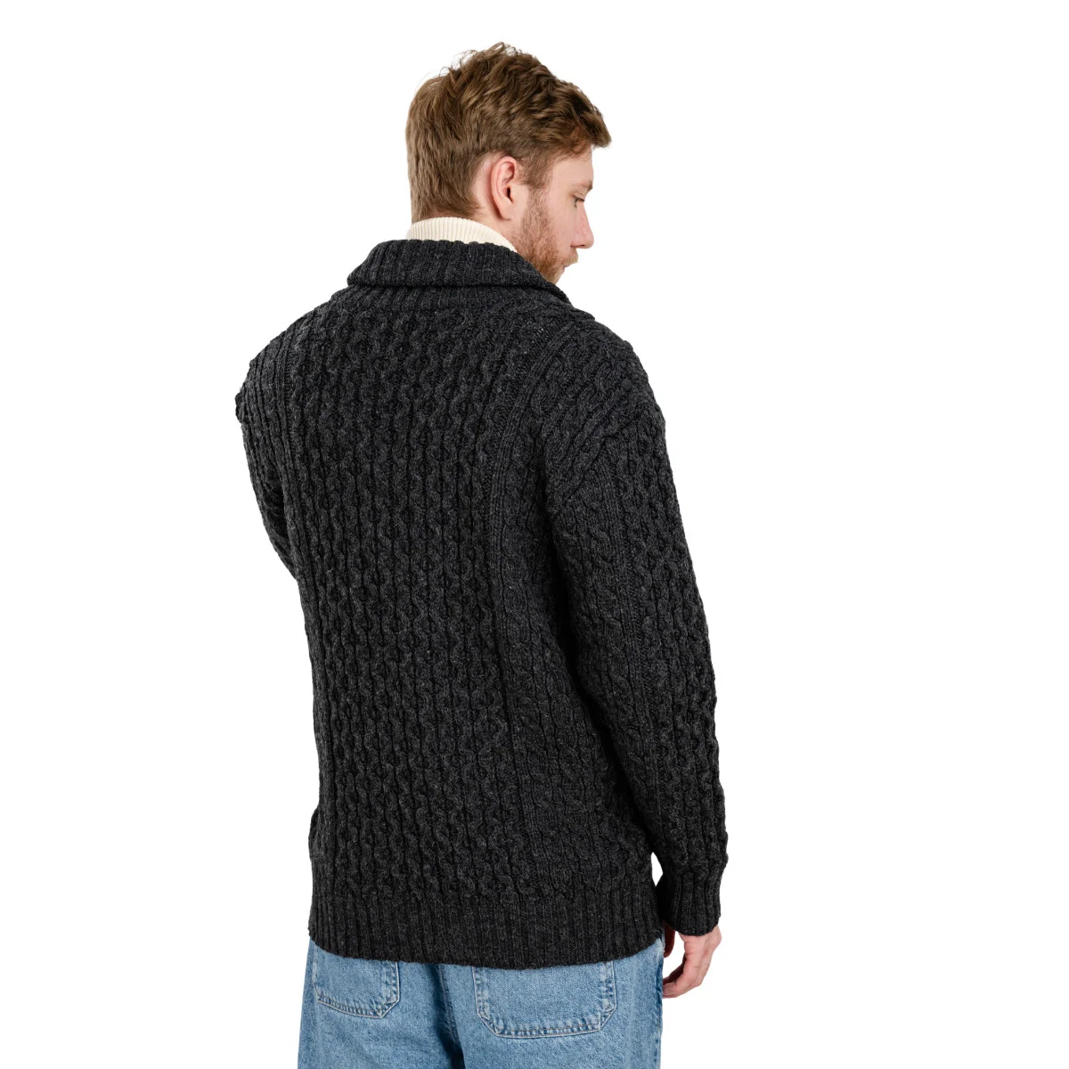 Double Breasted Shawl Cardigan – 100% Merino Wool Knit Sweater for Fall & Winter - Image 12 | CeltHaus
