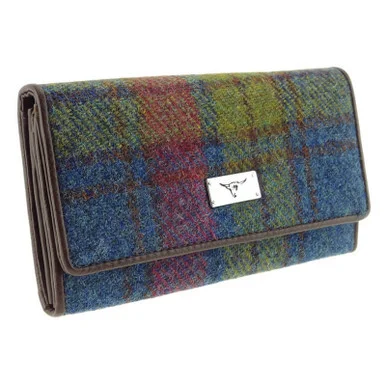 Harris Tweed Tartan Purse with ID Window – Zip Wallet with Card Slots & Coin Pouch - Image 5 | CeltHaus