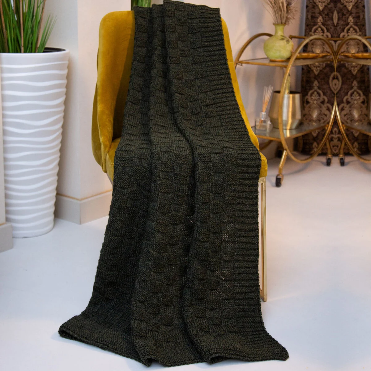 Irish Fisherman Aran Wool Throw Blanket – Basket Stitch Celtic Decor | CeltHaus