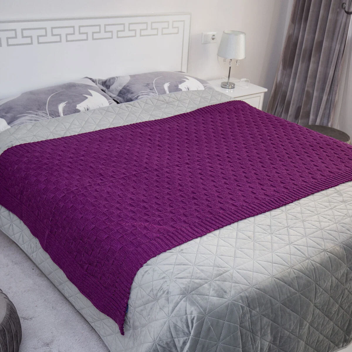Irish Fisherman Aran Wool Throw Blanket – Basket Stitch Celtic Decor - Image 15 | CeltHaus