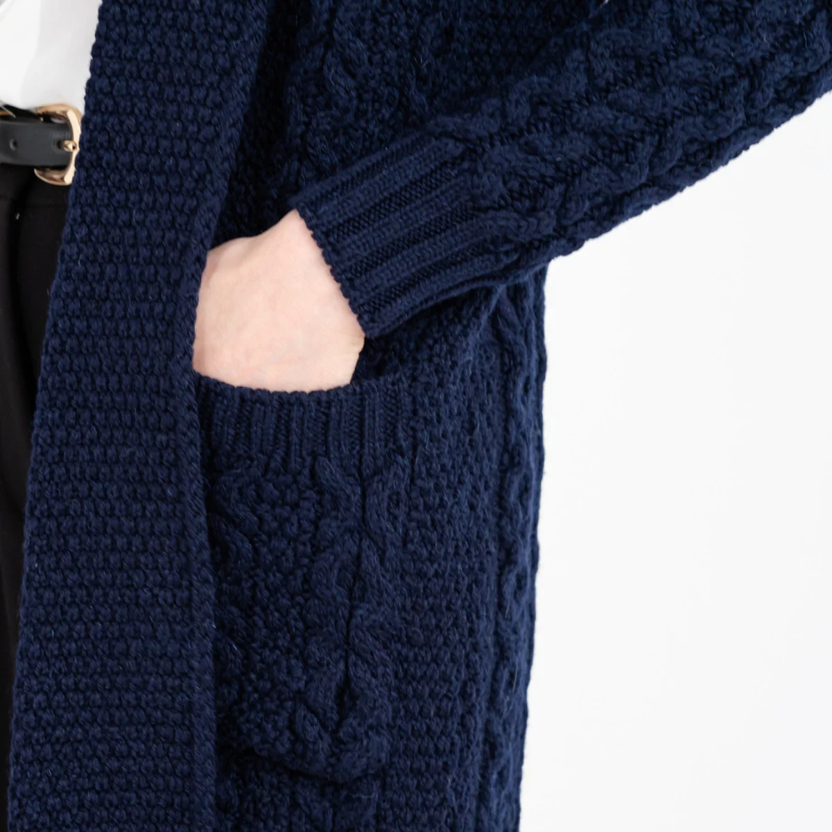 Ladies Open-Face Cardigan – 100% Merino Wool Irish Knit Sweater - Image 14 | CeltHaus