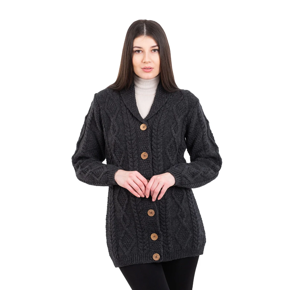 Ladies Shawl Collar Cardigan – Cozy Knit Sweater for Fall & Winter Wardrobe - Image 3 | CeltHaus