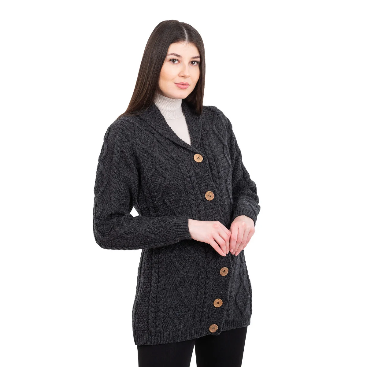 Ladies Shawl Collar Cardigan – Cozy Knit Sweater for Fall & Winter Wardrobe - Image 4 | CeltHaus