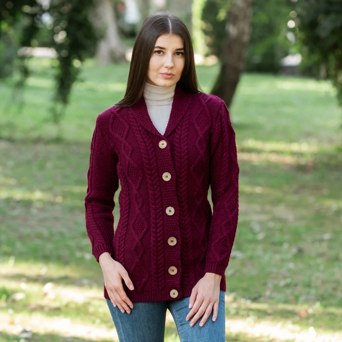 Ladies Shawl Collar Cardigan – Cozy Knit Sweater for Fall & Winter Wardrobe - Image 7 | CeltHaus