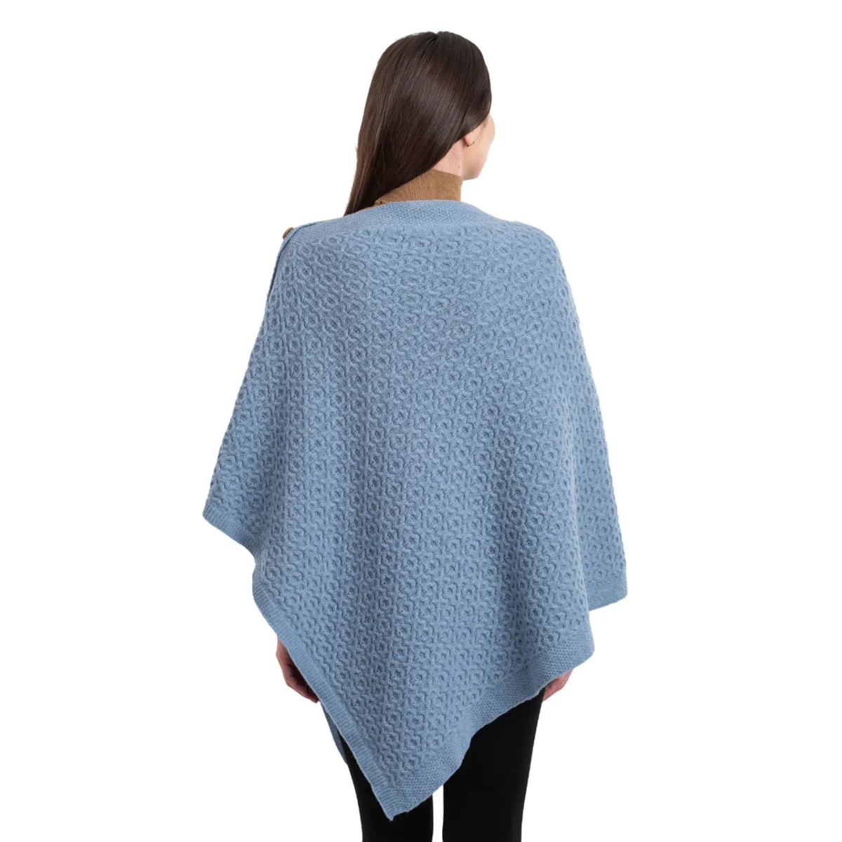 Luxurious Knit Lambswool Poncho – Classic Wool Blend Shawl Wrap - Image 12 | CeltHaus