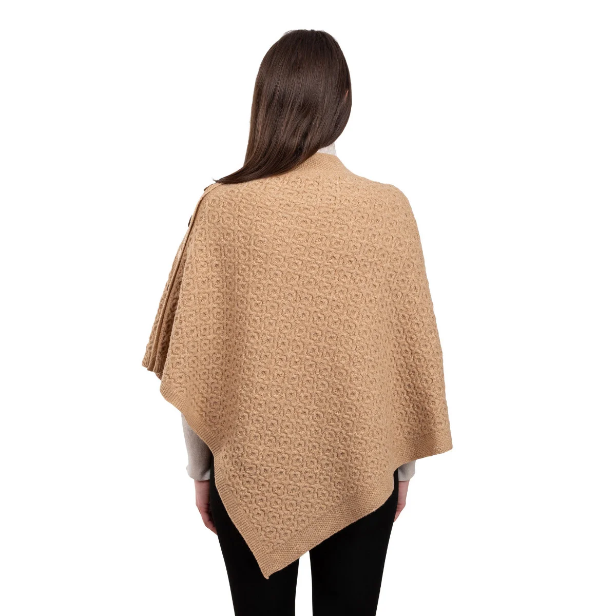 Luxurious Knit Lambswool Poncho – Classic Wool Blend Shawl Wrap - Image 19 | CeltHaus