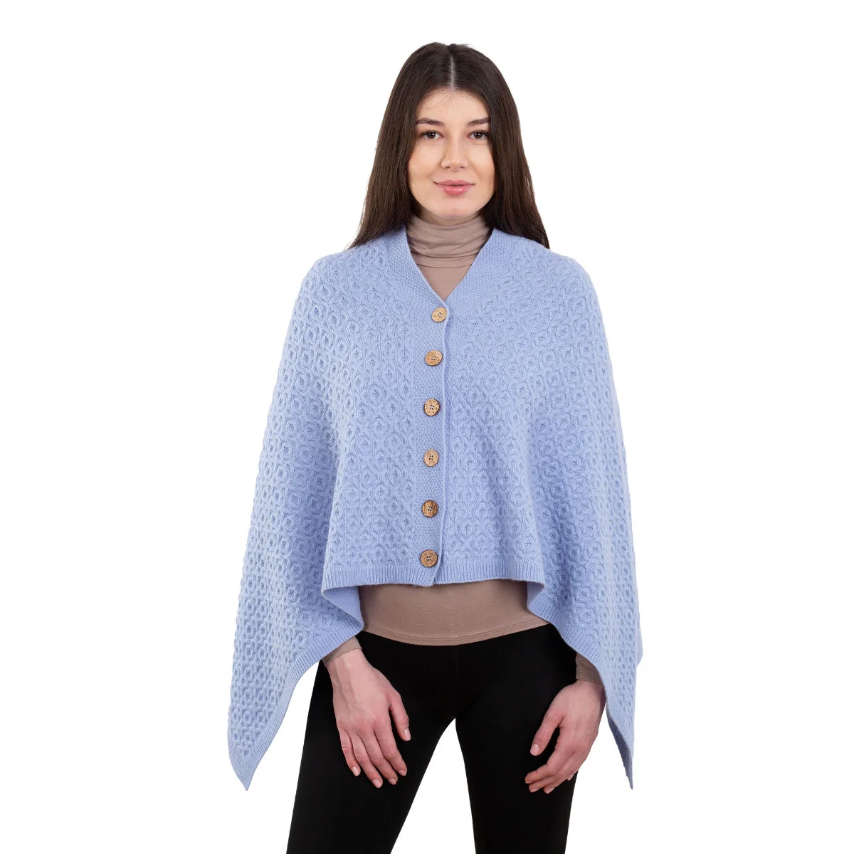 Luxurious Knit Lambswool Poncho – Classic Wool Blend Shawl Wrap - Image 23 | CeltHaus