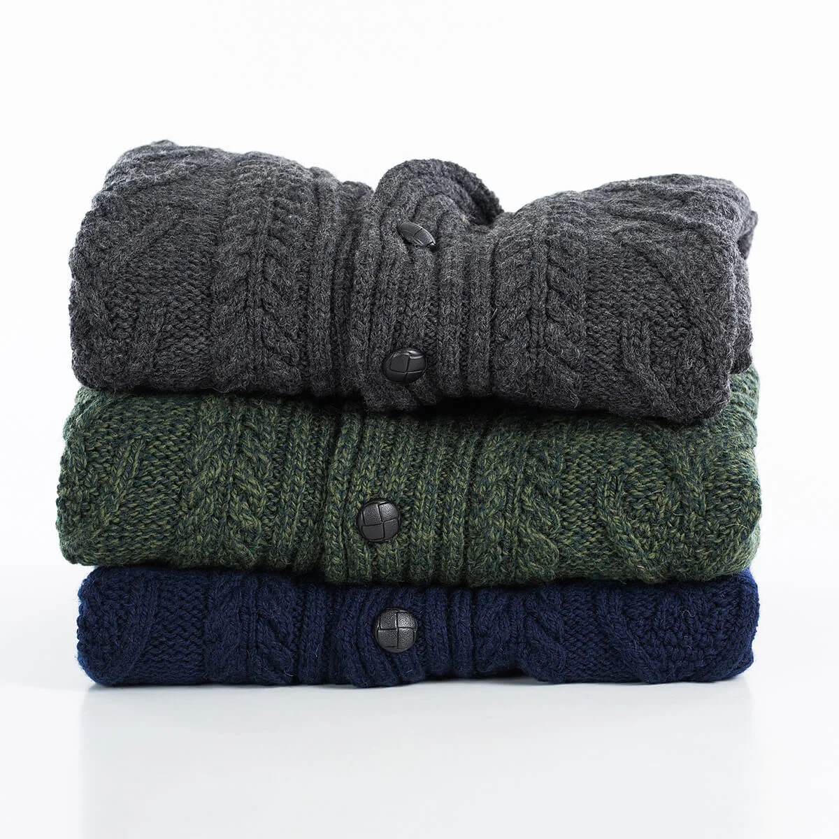 Men’s Aran Cable Shawl Collar Cardigan – 100% Merino Wool Irish Knit - Image 21 | CeltHaus
