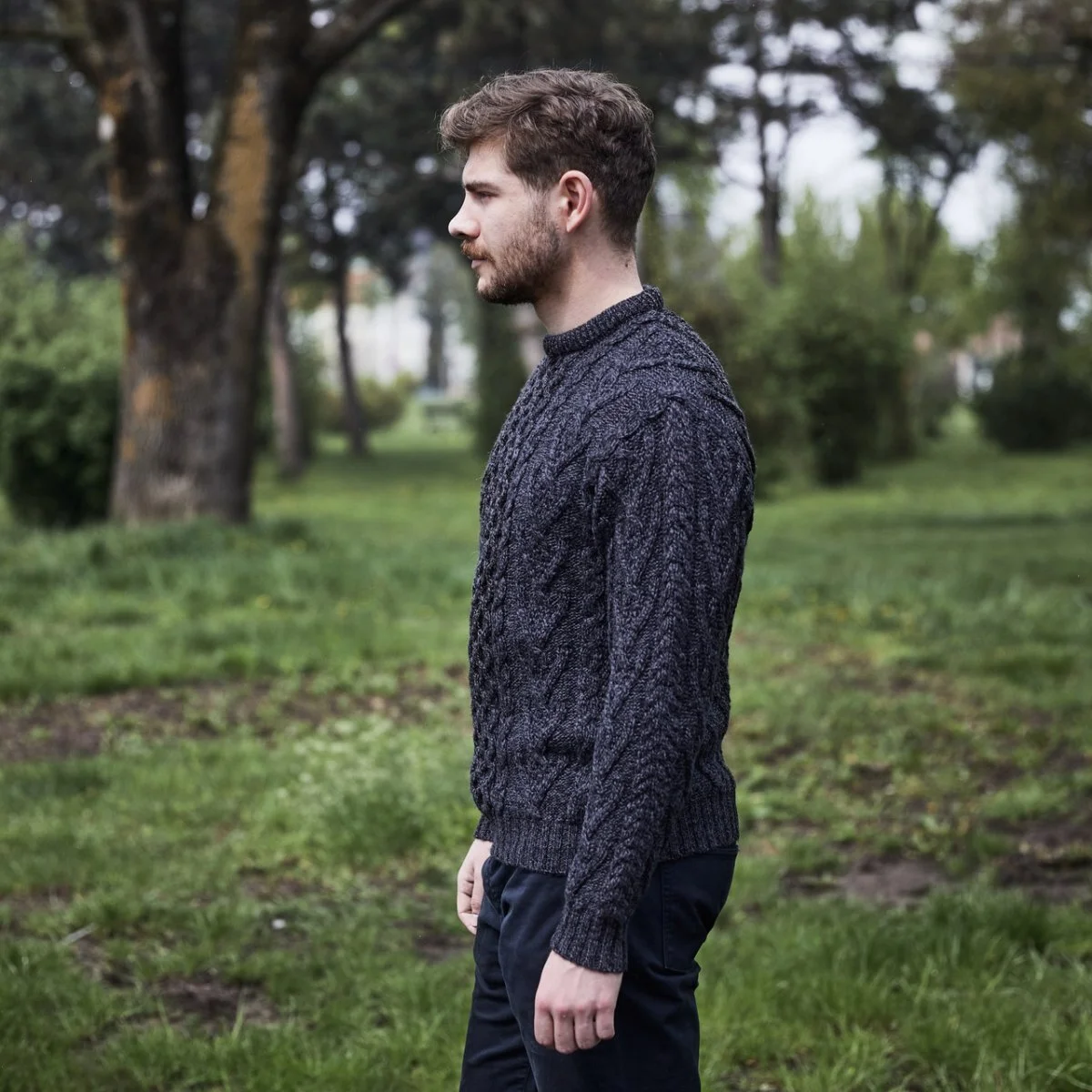 Men’s Merino Wool Aran Sweater – Classic Irish Cable Knit Crew Neck Jumper - Image 23 | CeltHaus