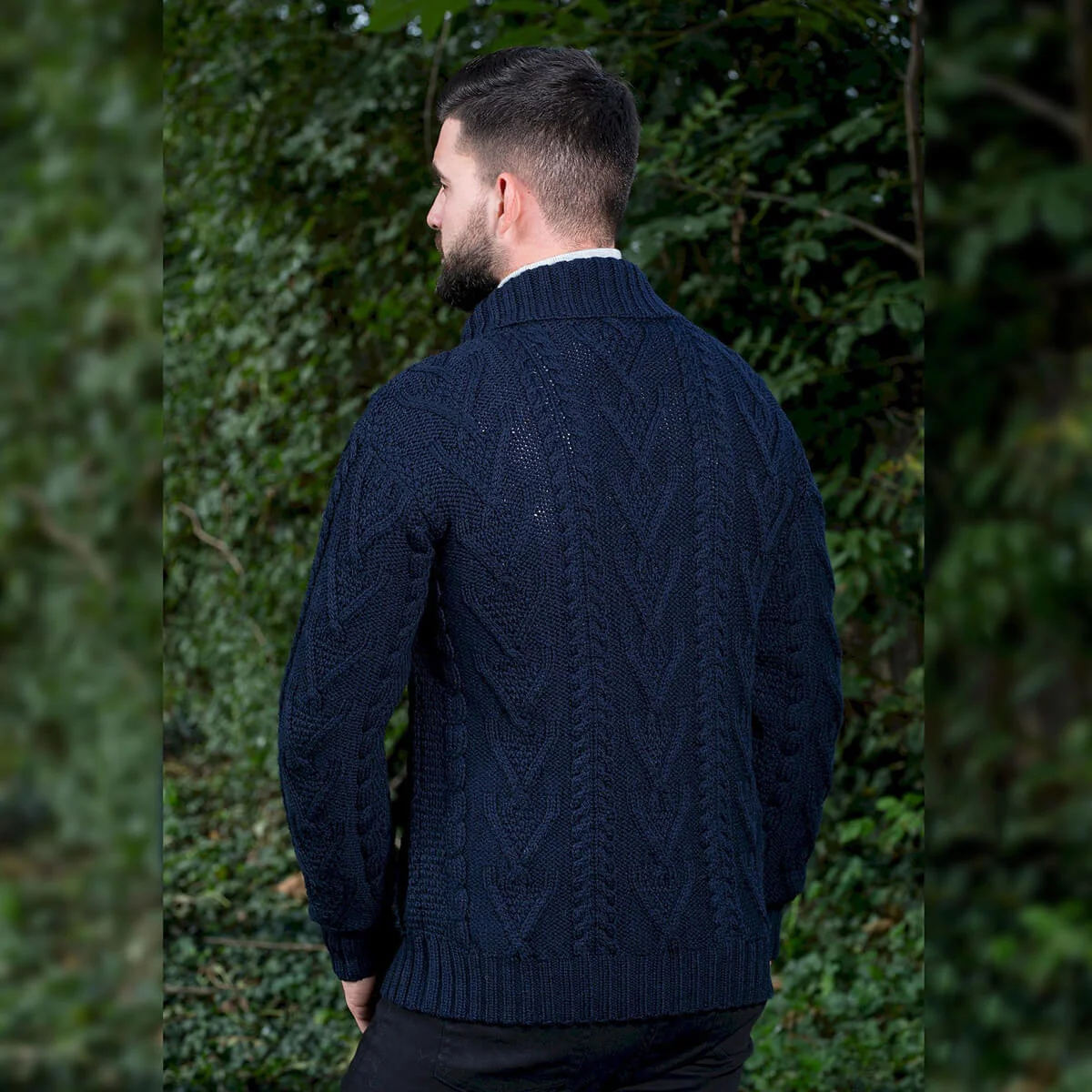 Men’s Merino Wool Shawl Collar Sweater – Single Button Irish Knit - Image 25 | CeltHaus