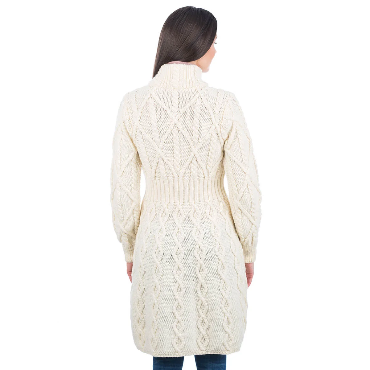 SAOL Aran Cable Signature Coat – 100% Merino Wool Irish Knitwear - Image 5 | CeltHaus