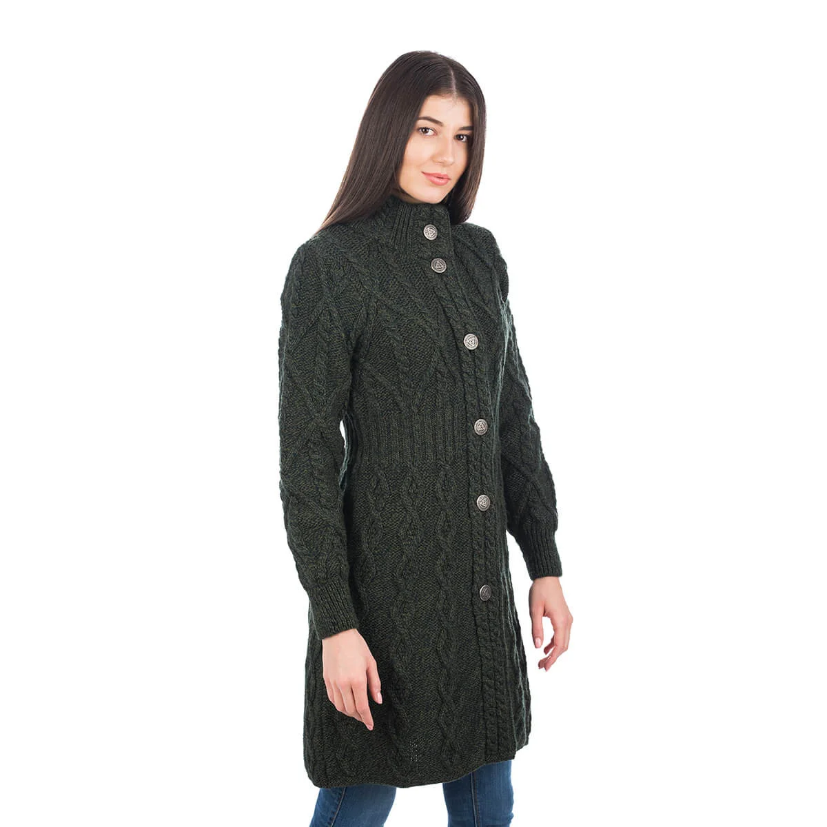 SAOL Aran Cable Signature Coat – 100% Merino Wool Irish Knitwear - Image 9 | CeltHaus