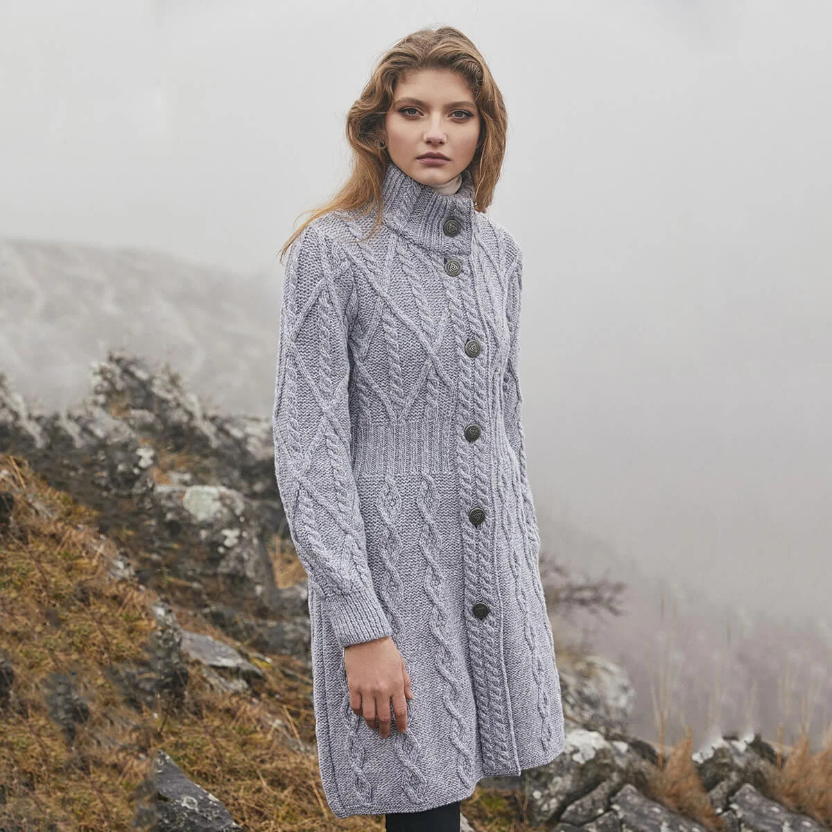 SAOL Aran Cable Signature Coat – 100% Merino Wool Irish Knitwear - Image 12 | CeltHaus