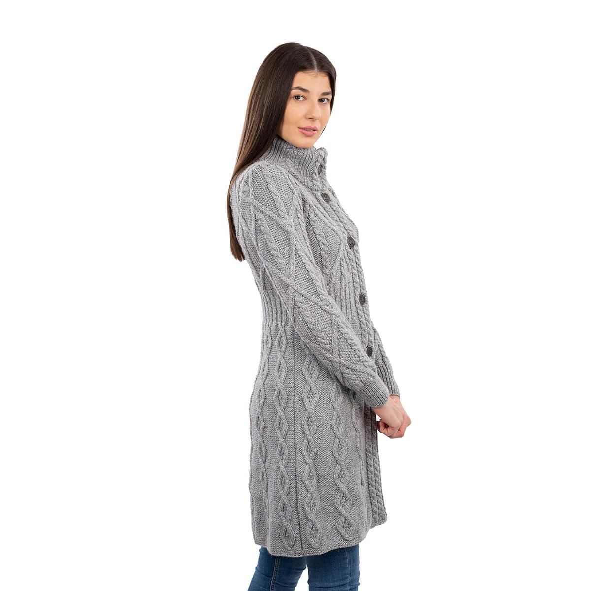 SAOL Aran Cable Signature Coat – 100% Merino Wool Irish Knitwear - Image 14 | CeltHaus