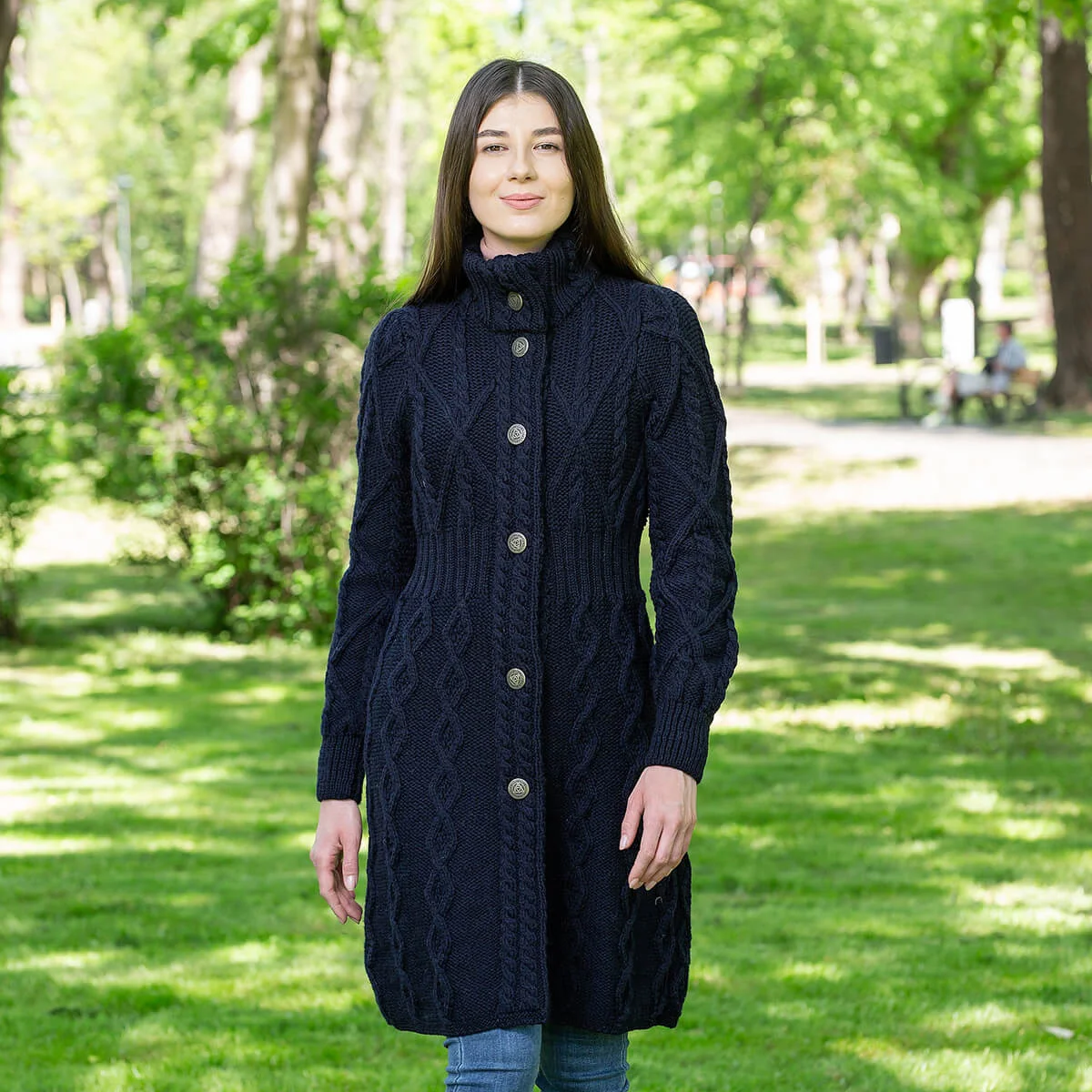 SAOL Aran Cable Signature Coat – 100% Merino Wool Irish Knitwear - Image 16 | CeltHaus