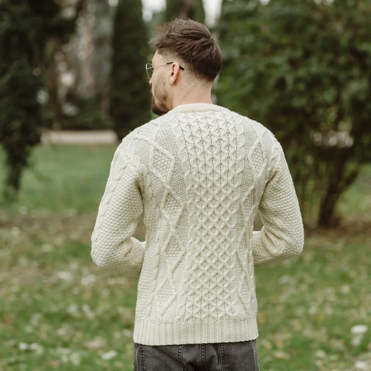 SAOL Fisherman Cable Sweater – 100% Pure Virgin Wool Irish Knit - Image 5 | CeltHaus