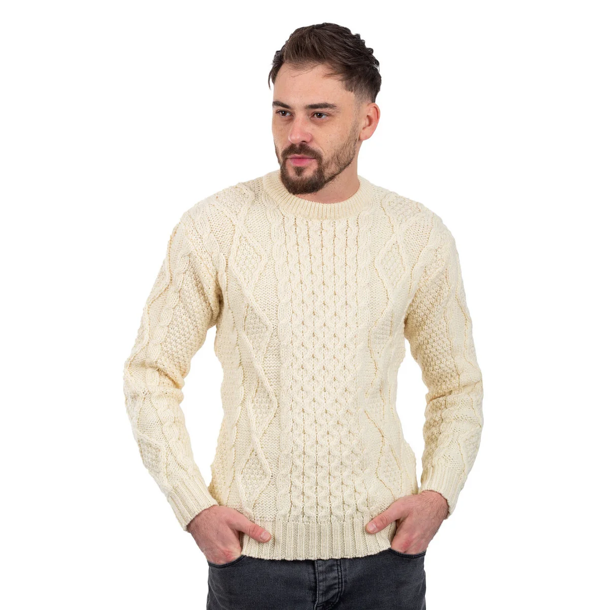 SAOL Fisherman Cable Sweater – 100% Pure Virgin Wool Irish Knit - Image 13 | CeltHaus