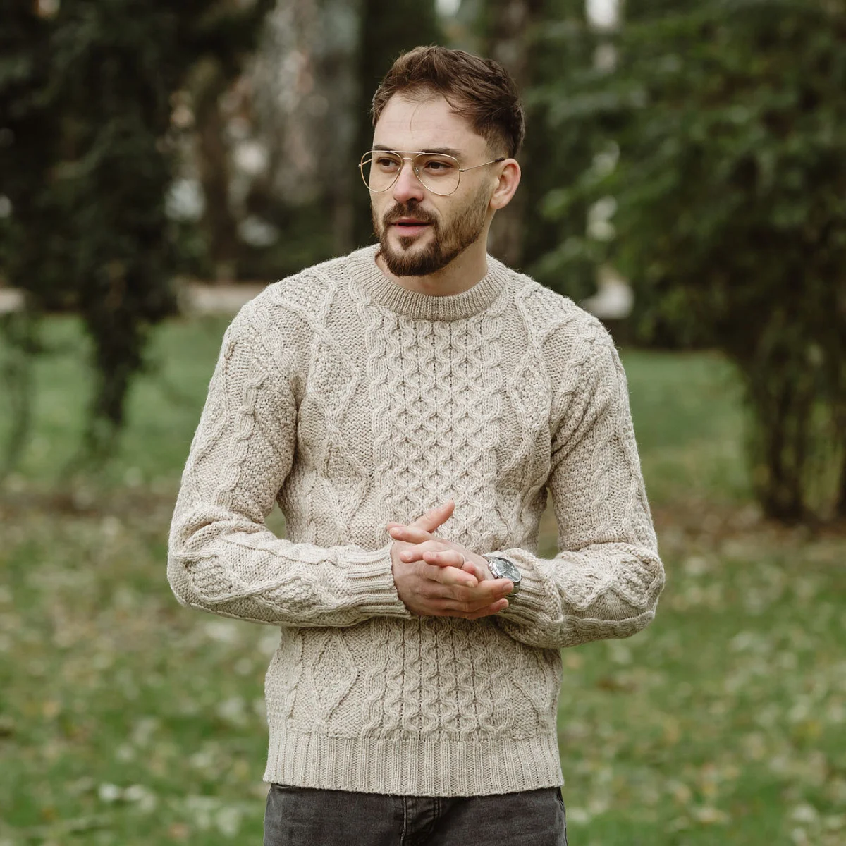SAOL Fisherman Cable Sweater – 100% Pure Virgin Wool Irish Knit - Image 10 | CeltHaus