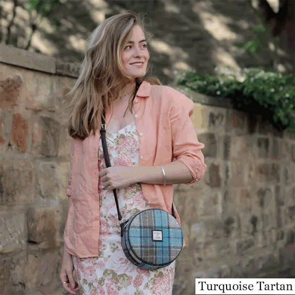Scottish Harris Tweed Bannock Round Shoulder Bag – Authentic Wool Tartan Crossbody Purse - Image 11 | CeltHaus