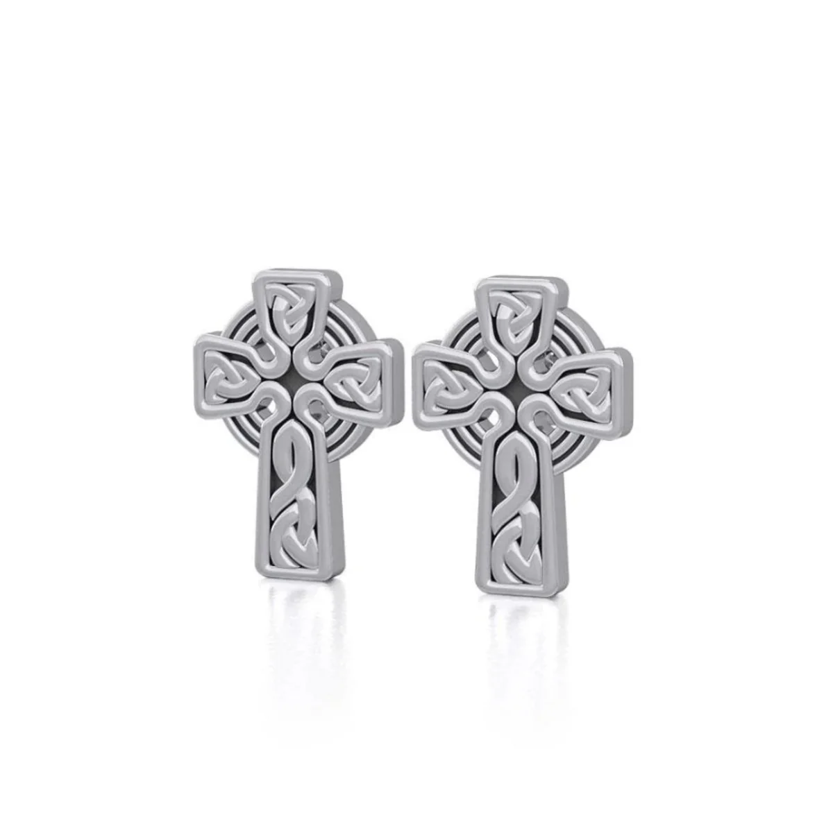 Sterling Silver Celtic Cross Post Earrings – Irish Heritage Jewelry - Image 3 | CeltHaus
