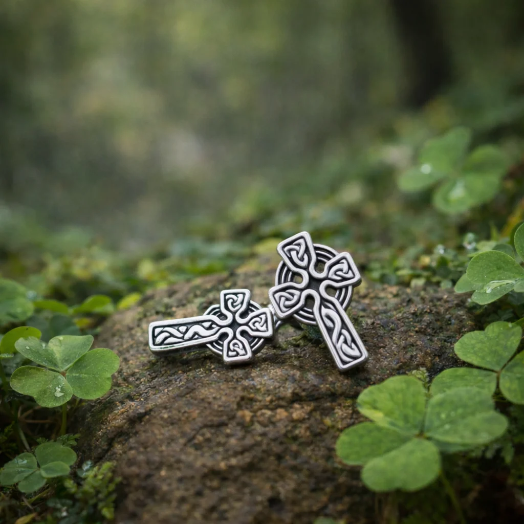Sterling Silver Celtic Cross Post Earrings – Irish Heritage Jewelry | CeltHaus