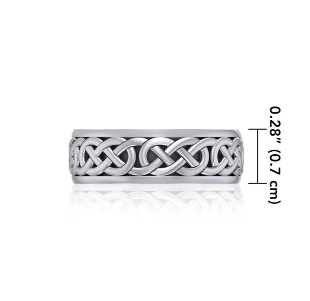 Sterling Silver Engraved Celtic Knot Band Ring | Irish Heritage Jewelry - Image 4 | CeltHaus