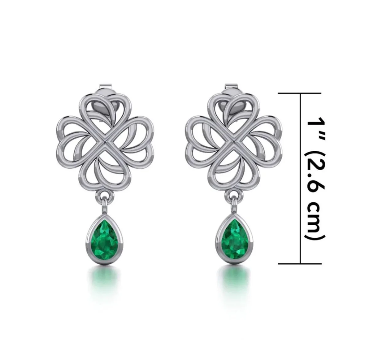 Sterling Silver Four-Leaf Clover Post Earrings | Lucky Irish Jewelry - Image 5 | CeltHaus