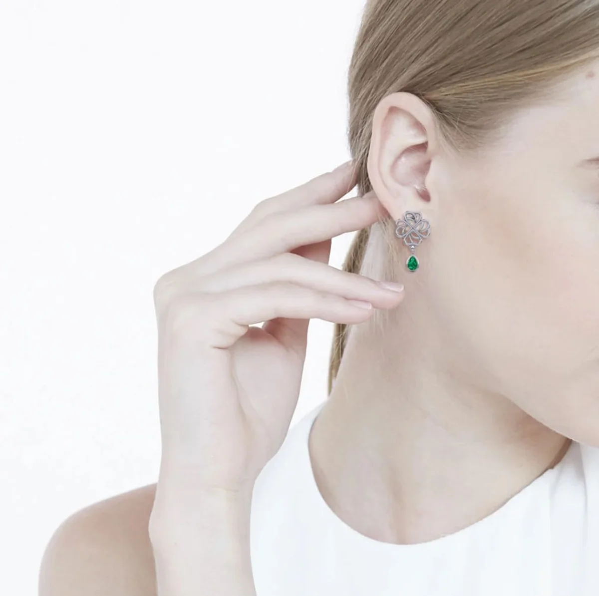 Sterling Silver Four-Leaf Clover Post Earrings | Lucky Irish Jewelry - Image 3 | CeltHaus