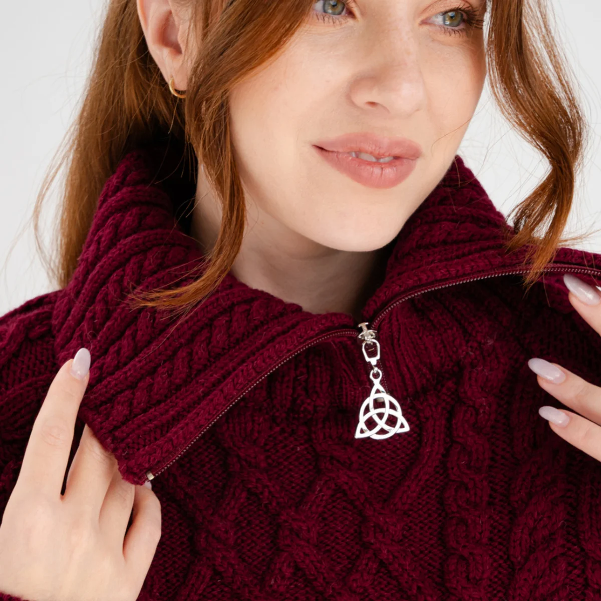 Women’s Merino Wool Zip-Neck Sweater – Classic Warm Wool Knit Pullover - Image 4 | CeltHaus